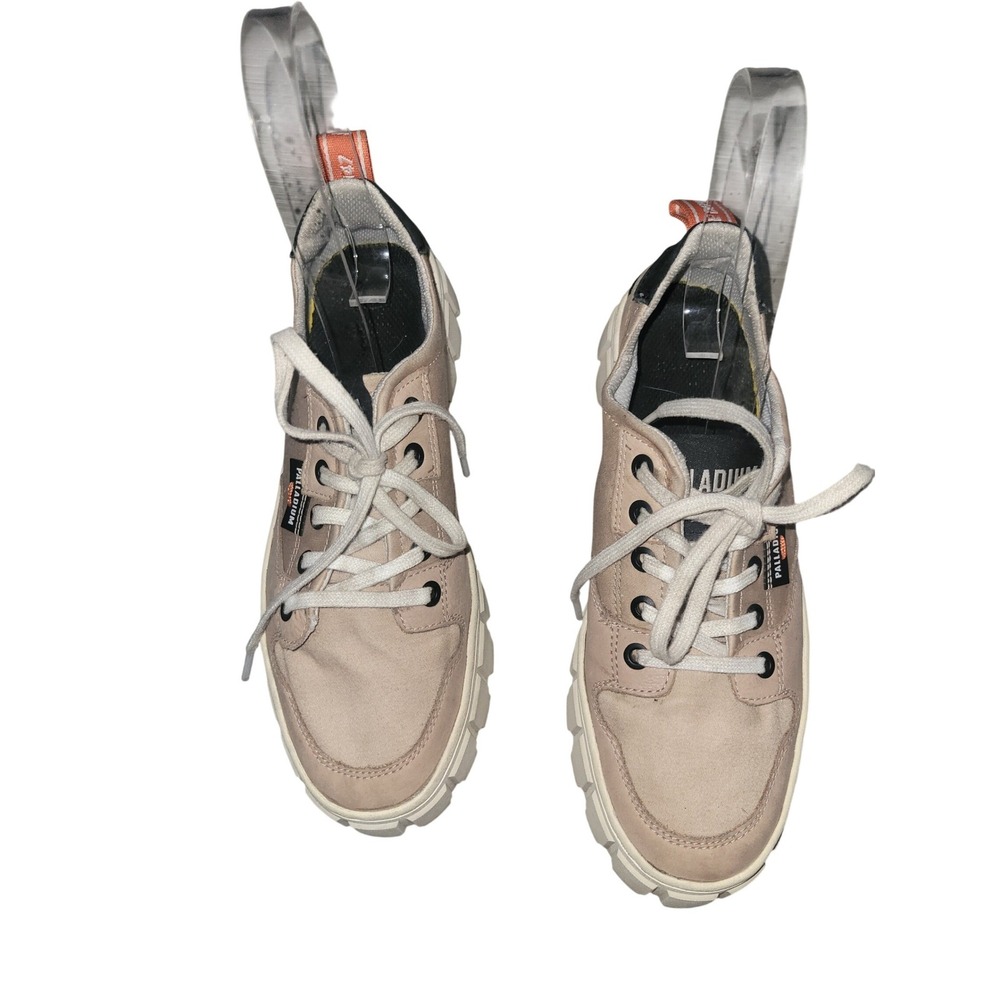 Palladium Revolt Lo TX Women 7.5 Beige Textile Chunky Platform Sneakers 98574